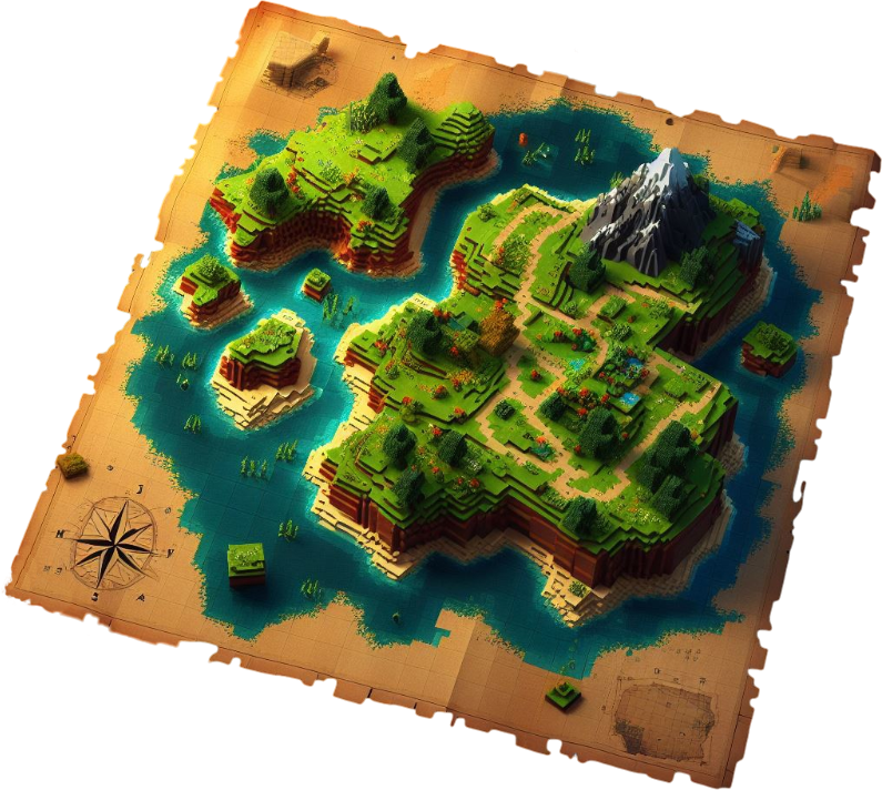 Digital art of a Minecraft map
